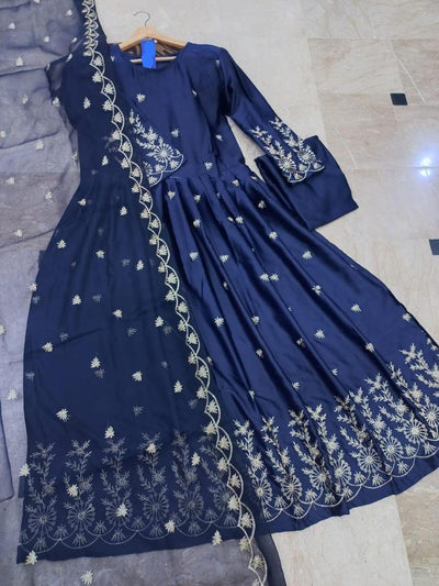 3 Pcs Women's Stitched Shamoz Silk Embeoidered Maxi free delivery