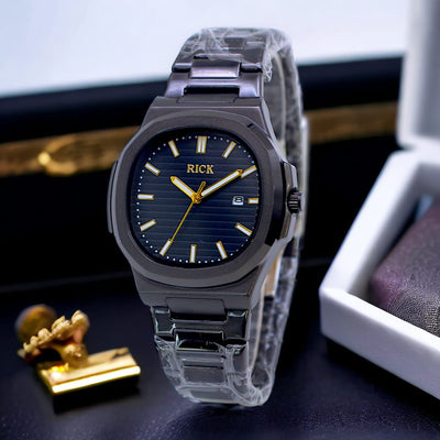 Rick Quartz Men's Watch – Sleek Stainless Steel Design – Luxury Watch for Men,